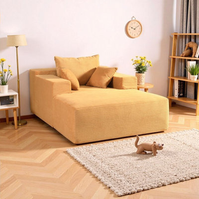 Fauteuil convertible surdimensionné en velours côtelé - lit confort instantané pour petits espaces, assemblage zéro et coussins supplémentaires