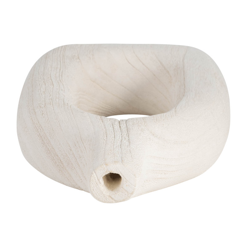 Modern Wood Cut-Out Table Vase for Home Decor - Tall Flower Vase for Shelves, Office Desks, and Kitchen Counter Accent - 14", White