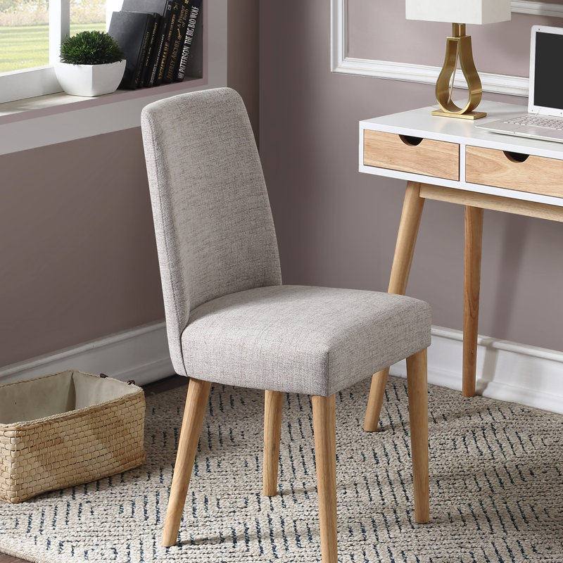 Taylor Chair With Legs And Gray Fabric, Natural