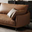 Canapé modulaire brun en cuir véritable