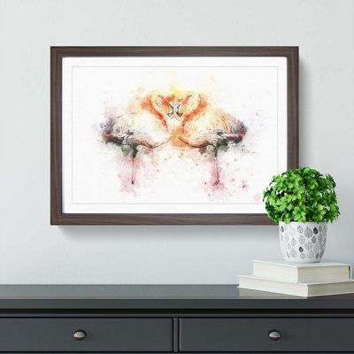 Pink Flamingo in Abstract - Framed Print