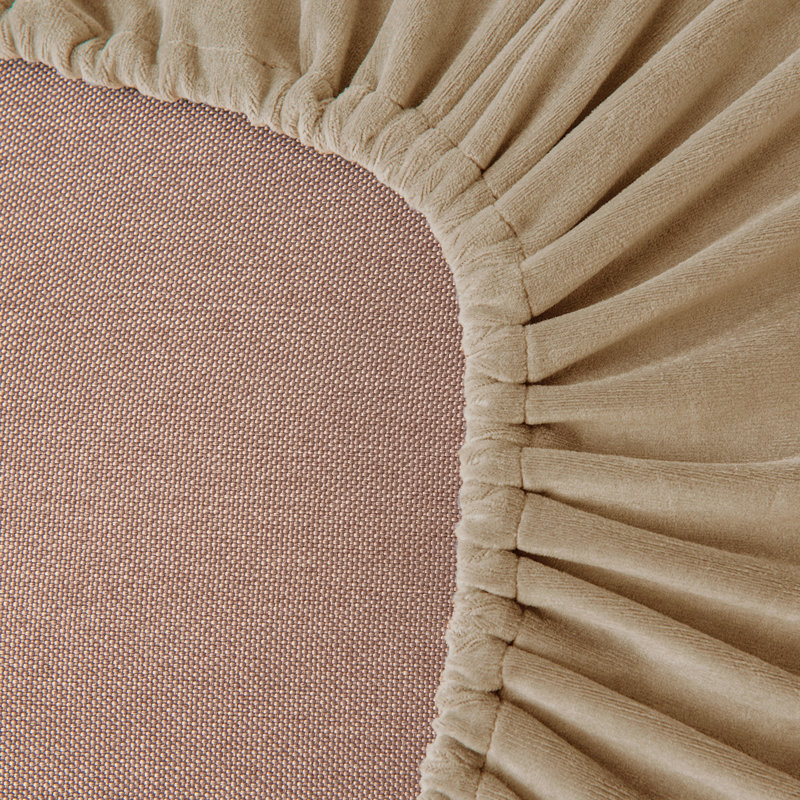 Housse pour canapé à coussins carrés/rectangulaires, Velours beige clair