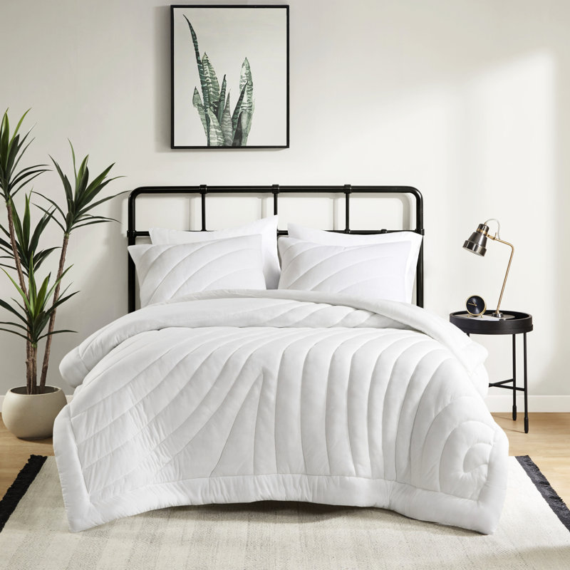 Ensemble d'édredon 3 pièces très grand / très grand blanc - rembourrage de 350 g / m² et sécuritaire