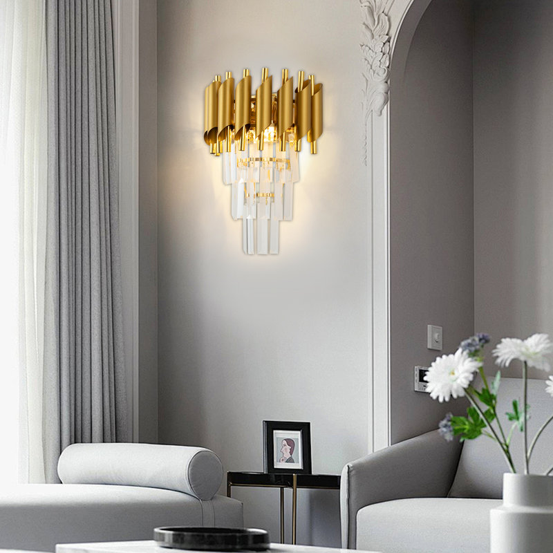 Lampe murale en cristal 2 lumières Imhotep, Gold