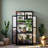 Wood Large Greenhouse Balcony Portable Cold Frame With Wheels, Adjustable Shelves And Openable Roof-122480668