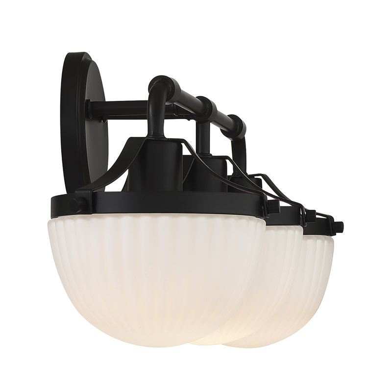 Éclairage pour salle de bain 3 lumières Brotons, Noir