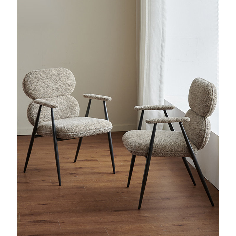 Chaise de salle à manger en velours avec accoudoirs et dossiers Italian Minimalist