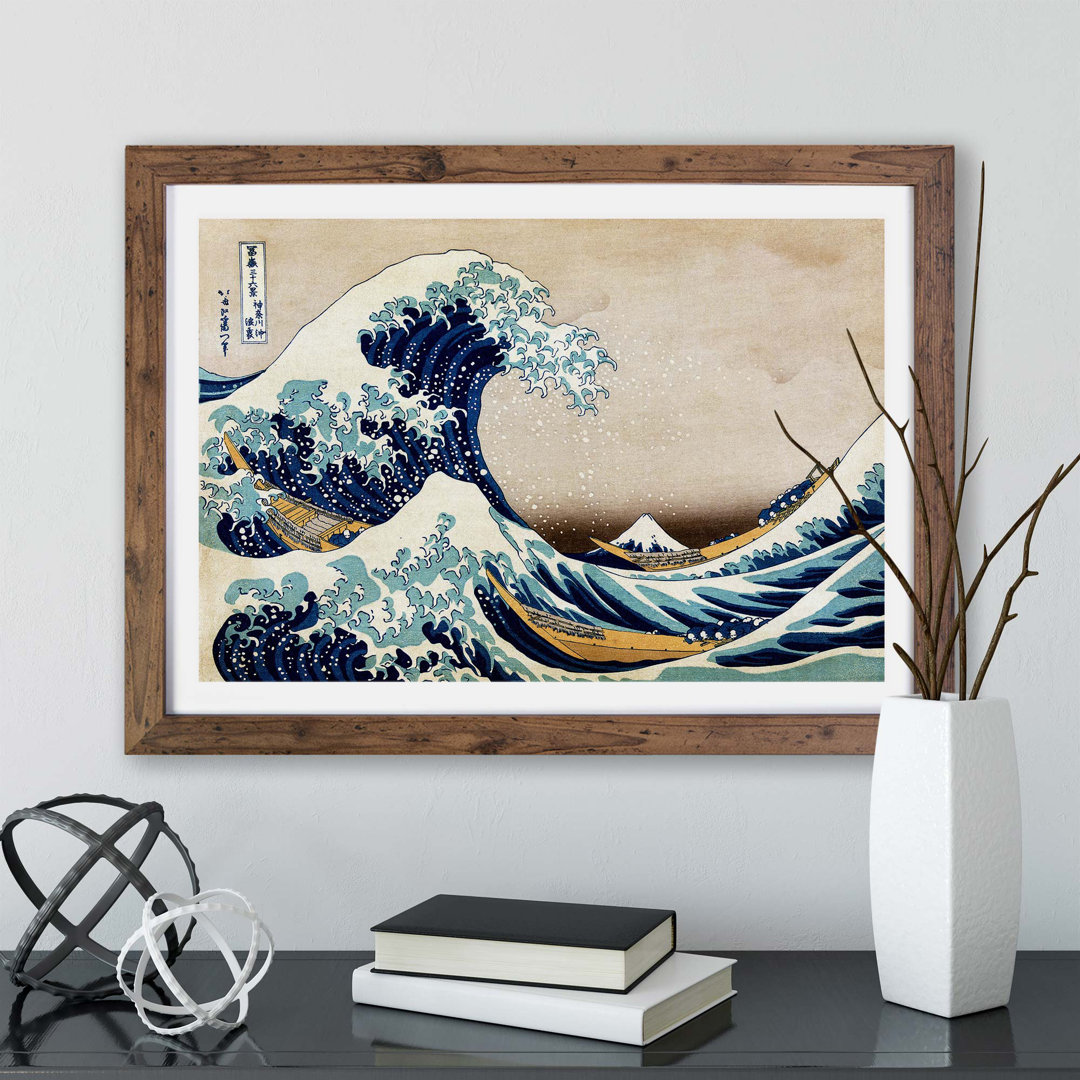 Great Wave of Kanagawa by Katsushika Hokusai - Framed Print
