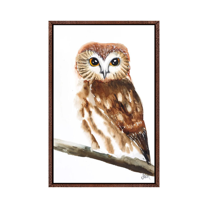 Owl Watercolor II 1 Piece Wall Art on Canvas, 101.6 cm H x 66.04 cm W, Classic Wood Floater Frame