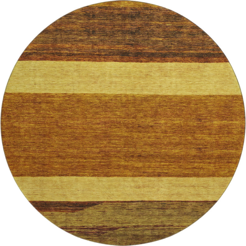 Premium Machine Washable Brennon AMF1624 Stripes Rug, Round 8'