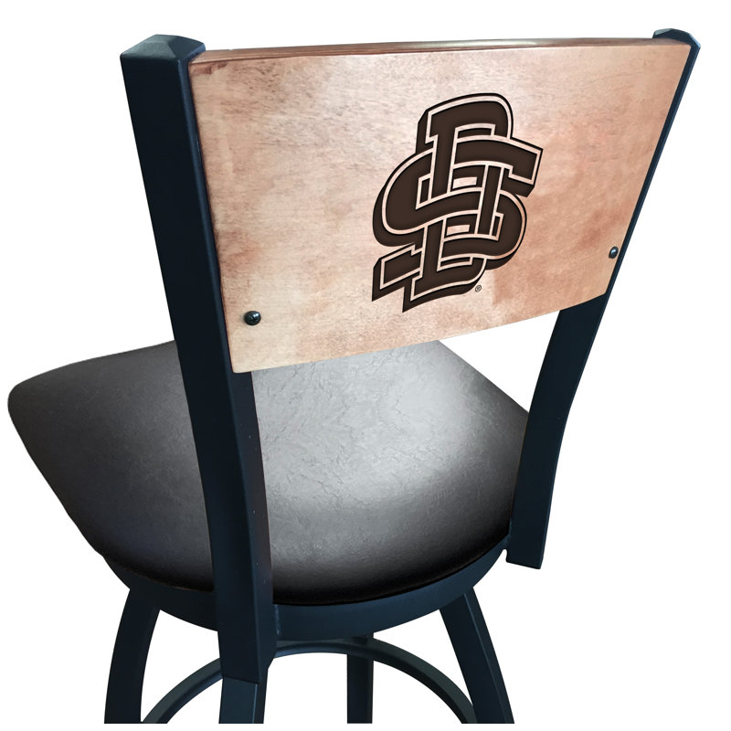 Tabouret tournant NCAA, Vinyle noir, Jackrabbits de South Dakota State, Tabouret de comptoir (siège d'une hauteur de 25 p
