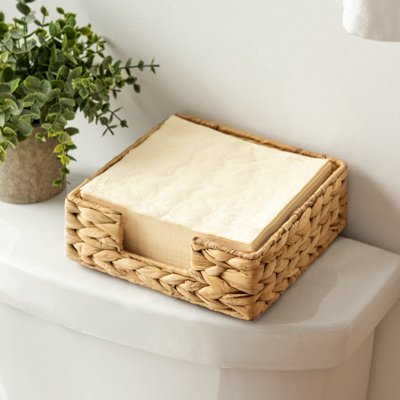  StorageWorks Wicker Napkin Holder, Wicker Baskets and Serving Tray for Kitchen, Rattan Napkin Holders for Tables