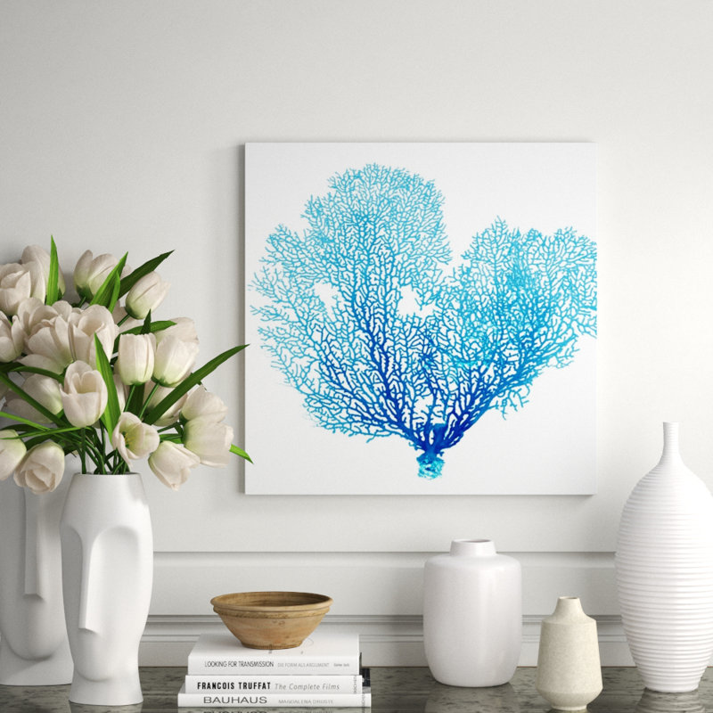 Blue Seafan Coral II Print by Sofia Fox, Plexi, 24" H x 24" W