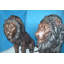 Paire de statues lion en bronze grandeur nature, majestueuse sculpture idéale pour la maison et le jardin, L 55 po x l 28 po x H 60 po