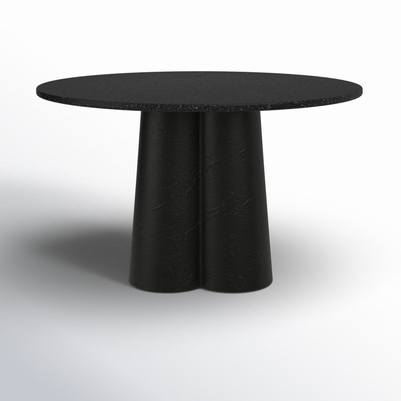 Alexi Black Concrete Round Outdoor Dining Table