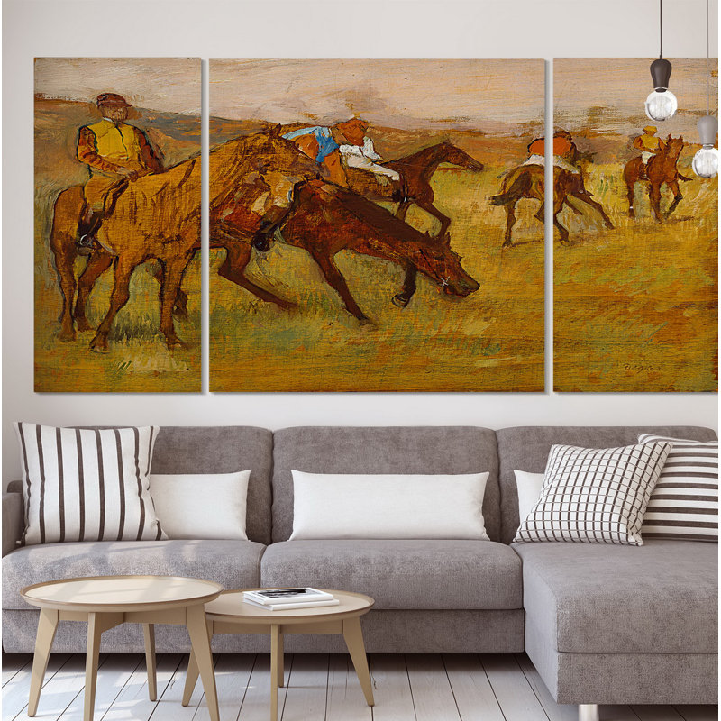 Une reproduction d’image multi-pièces sur toile tendue, avant la course, H 32 po x l 64 po x P 1,5 po