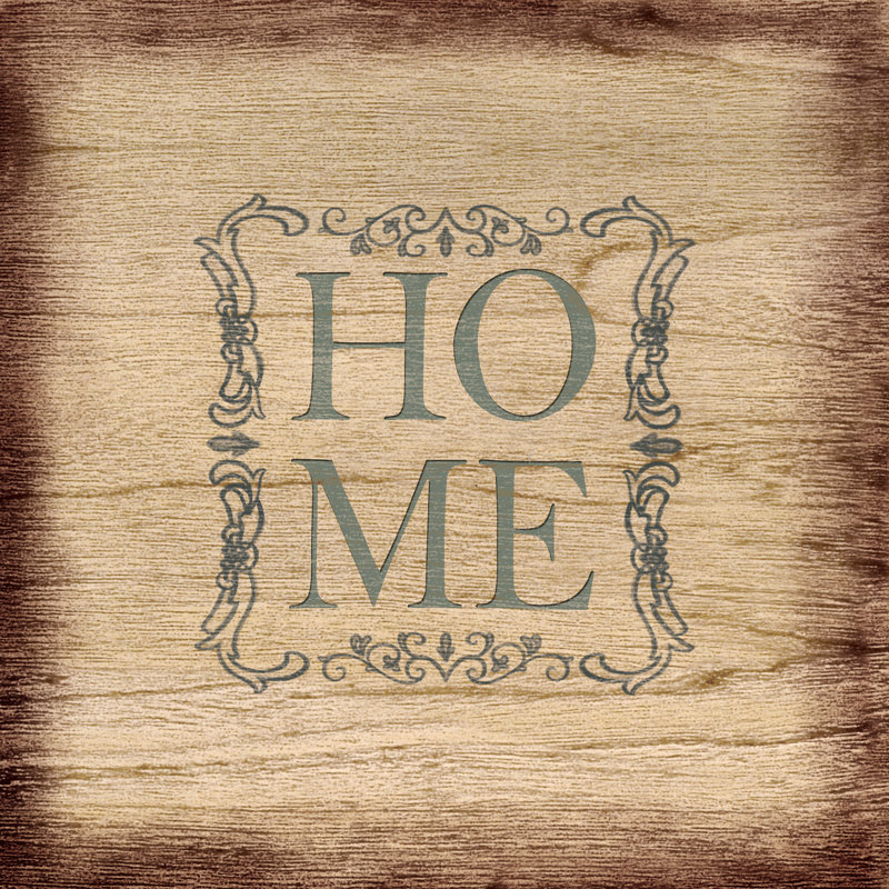Distress Wood Home - Wrapped Canvas Print, 30cm H x 30cm W x 3.8cm D