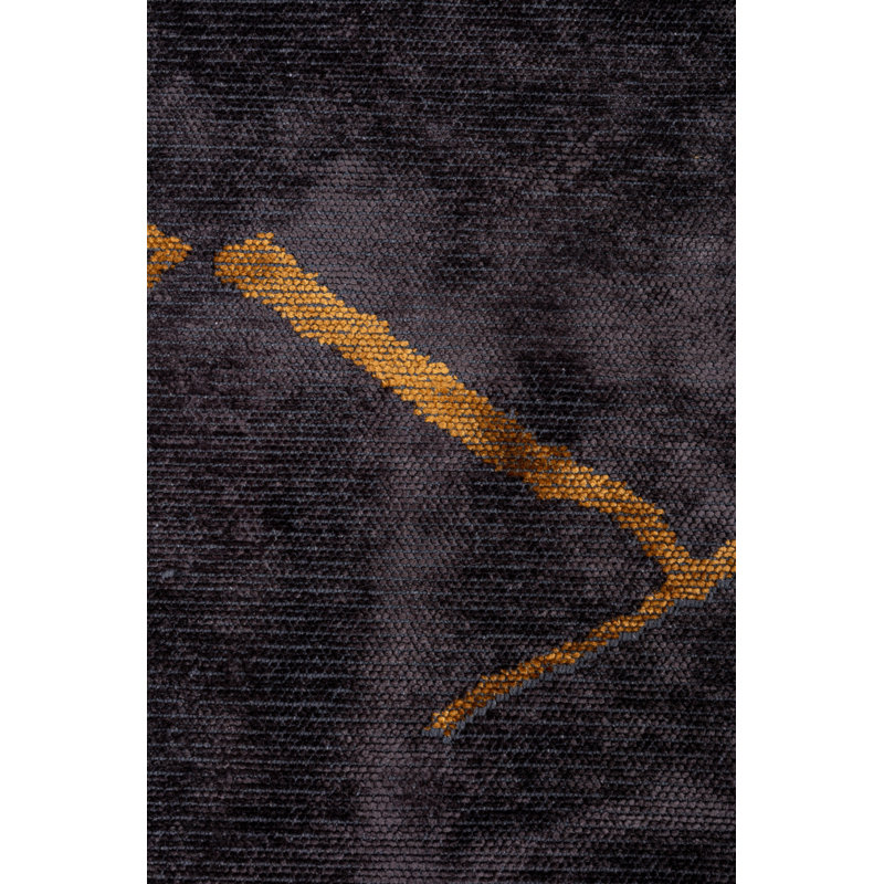 Rapture Black/Gold Abstract Luxury Area Rug, Rectangle 7'10" x 9'10"