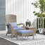 Chaise avec, pour la détente de patio - gris et, cour arrière. Assise relaxante, tissée à la main, facile à installer
