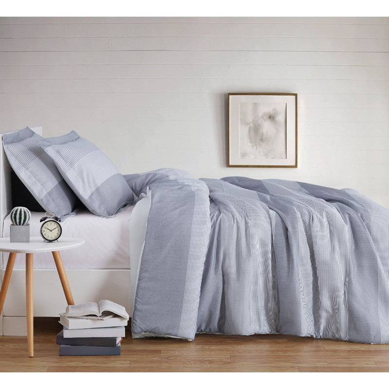 Ensemble d’confort à rayures multiples réellement doux, Édredon double/grand et 2 taies décoratives