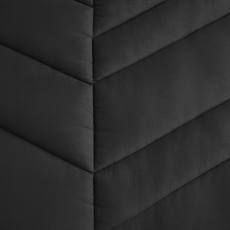 Ensemble d'édredon à chevrons Remy, Simple / simple TG + 1 taie décorative standard, Noir