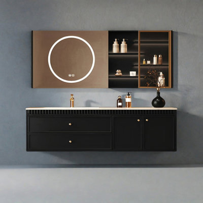 Middle ancient style rock plate bathroom cabinet