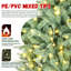 Arbre de Noël illuminé bleu-vert 7 pi avec 700 lumières DEL blanc chaud - 2518 pointes PE + PVC, branches articulées pour une installation facile, support en métal robuste, décoration de Noël unique-144028624