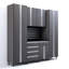 Premium Garage Cabinets 8' Storage Sets Solution with Adjustable Legs, Soft-Close Drawer & Door, Integrated Handles, Heavy Duty Plywood Box Construction, Tool and Equipment Organizer