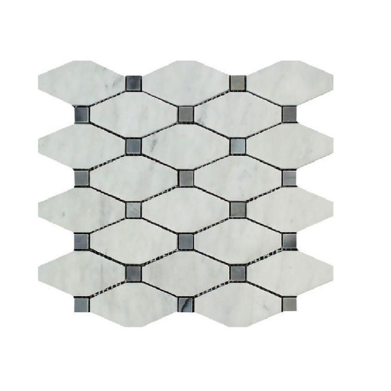 Carreau de sol et mosaïque en marbre octogone et à pois