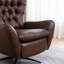 Fauteuil inclinable à oreilles pivotant en cuir véritable (ensemble de 2)-1077657385