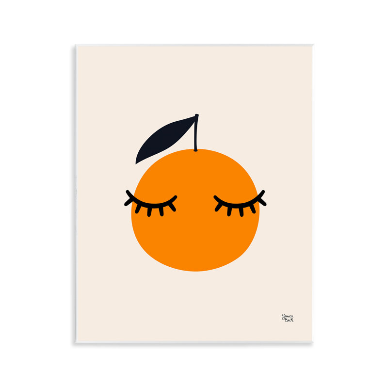 Art mural orange avec cils par Jessica Beck