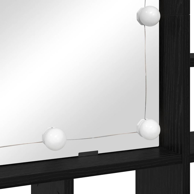  Mirror Cabinet 91 X 15 X 76.5 Cm Engineered Wood, Black Oak