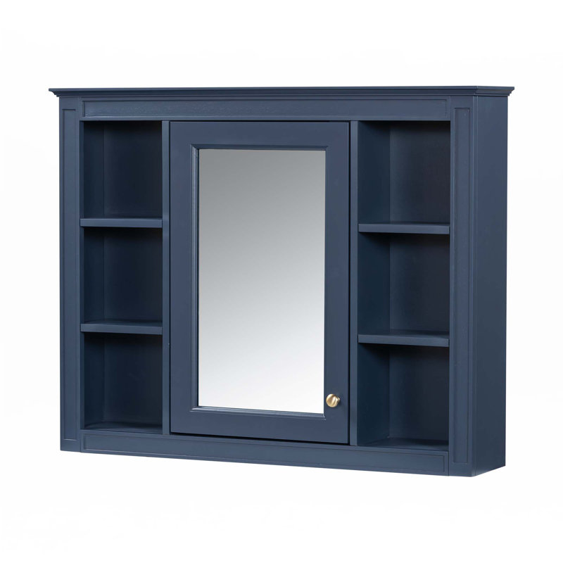 Armoire de rangement murale pour salle de bain, Pharmacie, Bleu