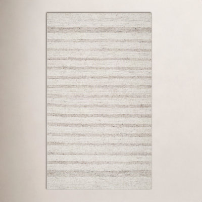 Hand-Tufted Brown Striped Rug