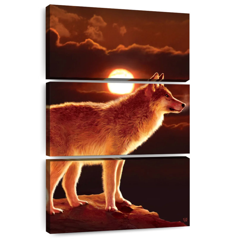 Brampt Sunset Wolf, 38" H x 24" W
