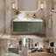 Meuble-lavabo mural simple 30 po avec lavabo flottant vert