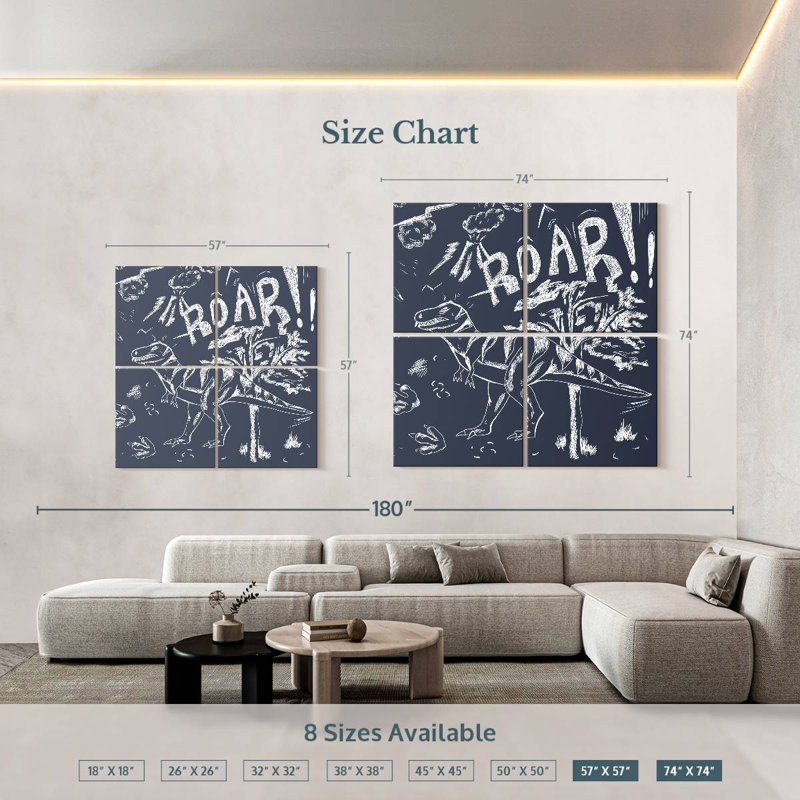 Brampt Sketchy Roar, 74" H x 74" W