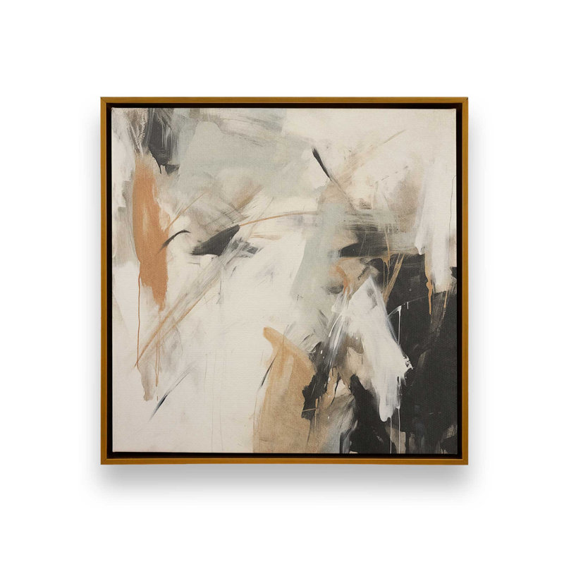 Chaotic Crescendo I Canvas Print, 32.75" H x 32.75" W x 1.75" D, Polished Gold Floater Framed