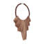 13 po x 3 po x 18 po, décoration murale de style tribal en bois brun avec collier perlé