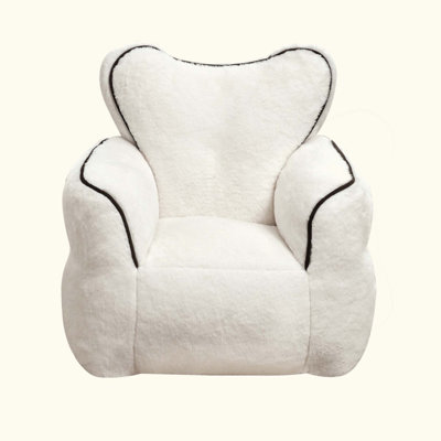 Fauteuil à billes en fausse fourrure pour enfants en forme de cœur, chaise confortable pour enfants