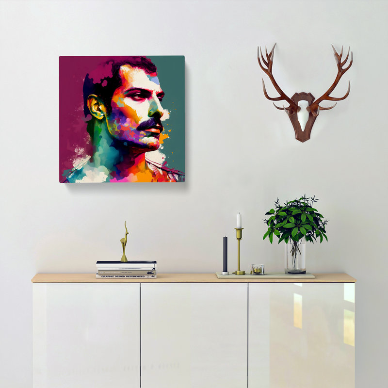 Freddie Mercury Colour Field Painting - Wrapped Canvas