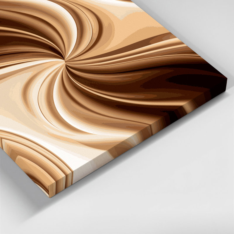 "Gradient Abstract" 59, art mural sur toile beige, H 12 po x l 18 po