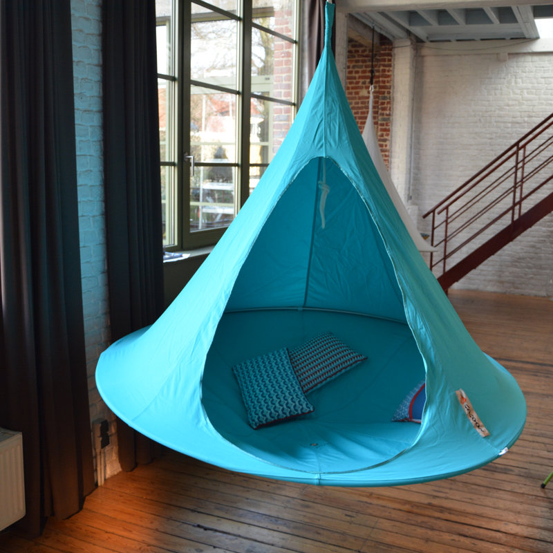 Hamac suspendu Cacoon Pod Vivere Saffo, Turquoise, H 72 po x l 72 po x P 72 po