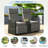Patio Wicker Outdoor Lounge Chair Set With Adjustable Backrests And Built-in Storage Table-683119963