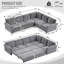 Canapé convertible en L 118 po avec garniture cloutée et lit escamotable 118 po-600864235