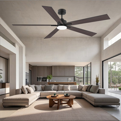 5-Blade Modern Ceiling Fan with Lights, Remote and Alexa Control, Quiet DC Motor, Dimmable, Outdoor Indoor
