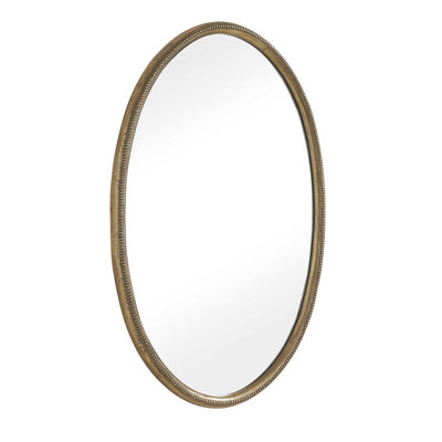  Ellis Beaded Brass Oval Mirror