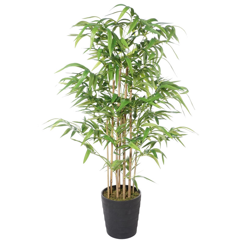 Bambou artificiel en pot, H 48 po x l 27 po x P 27 po