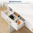 LED Lighted Vanity Desk with Mirror, 11 Bulbs & Power Outlet, 3 Drawers & Storage Shelves, Upholstered Stool Included, White-166191211