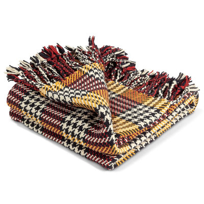 Coastal Portland Plaid Cotton Throw